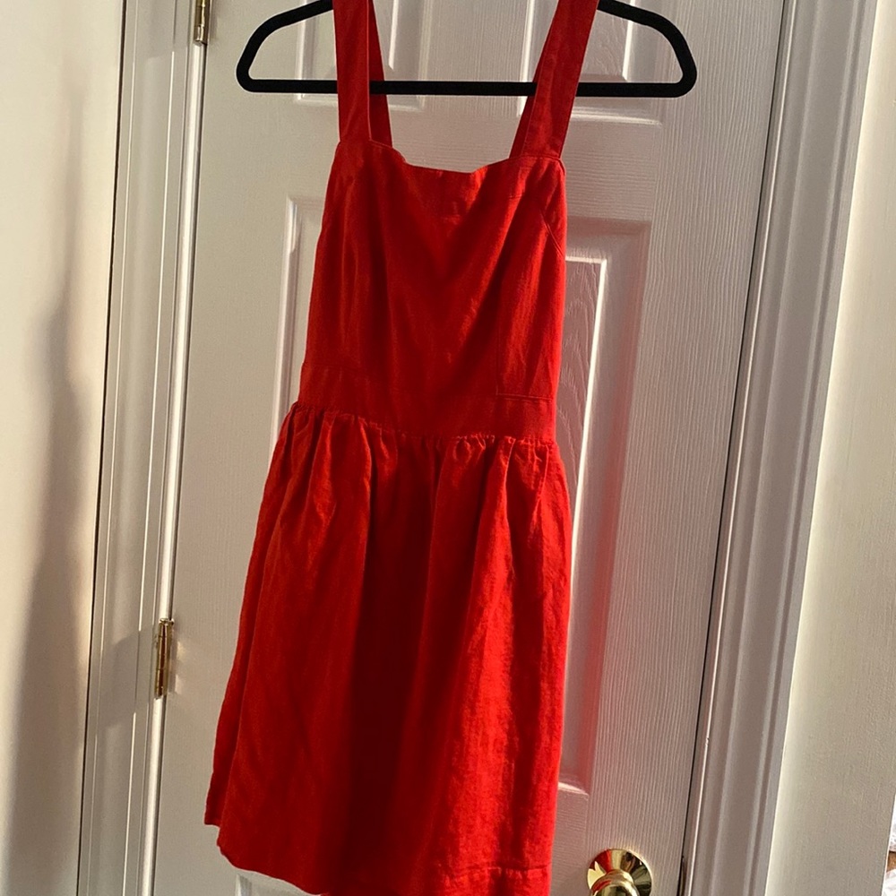 J. Crew red dress with open back